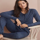 Marled Henley Lounge Top image number null
