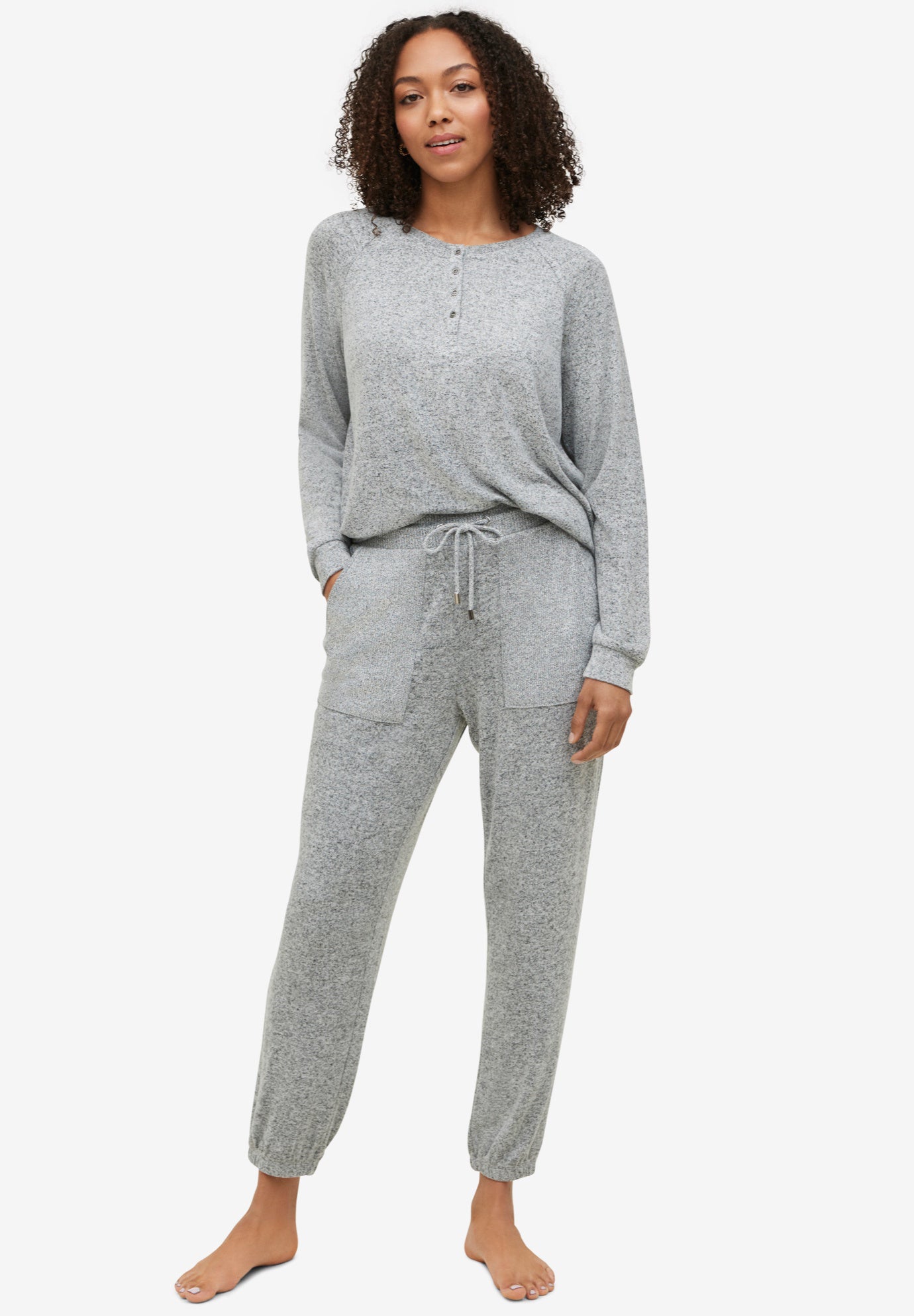 Marled Henley Lounge Top image number 0