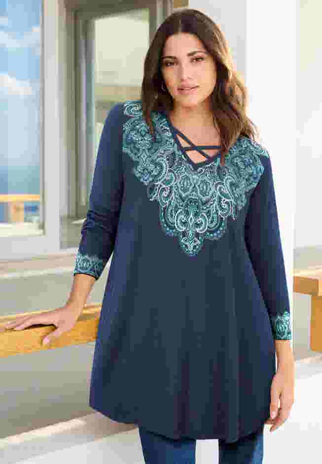 Criss Cross Ultra Drape Swing Tunic image number 4