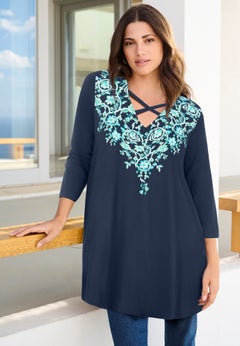 Criss Cross Ultra Drape Swing Tunic