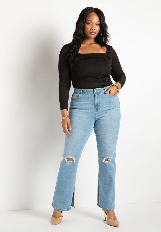 Classic Fit Split Inseam Hem Straight Leg Jean image number 2