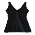 Twist-Front V-Neck Tummy Control A-Line Swim Dress image number null