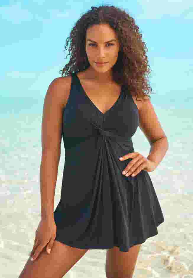 Twist-Front Swim Dress image number 0