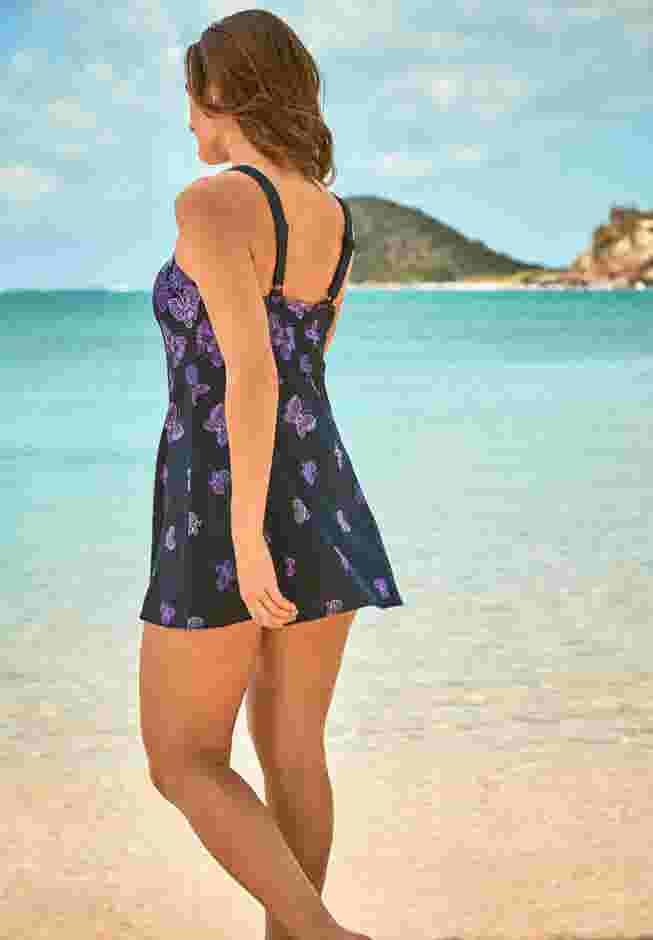 Princess-Seam Swim Dress image number 1