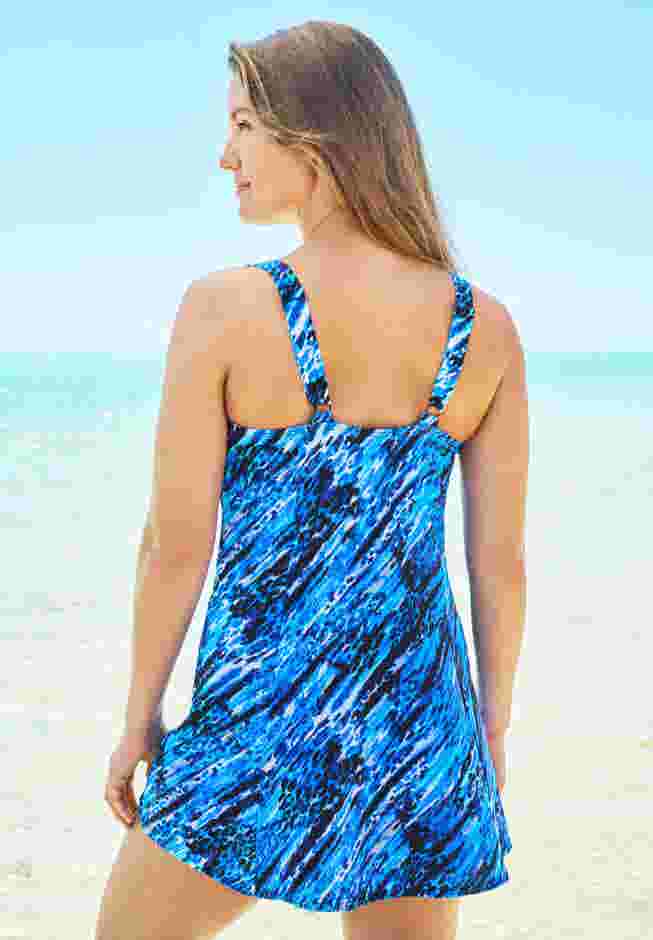 Princess-Seam Swim Dress image number 3