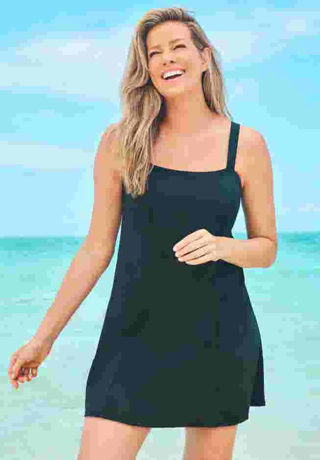 Princess-Seam Swim Dress image number 0