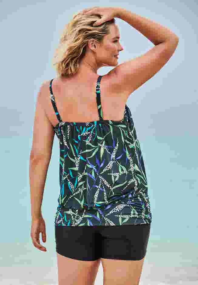 Lightweight Blouson Tankini Top image number 1