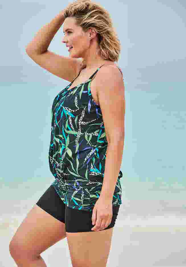 Lightweight Blouson Tankini Top image number 2