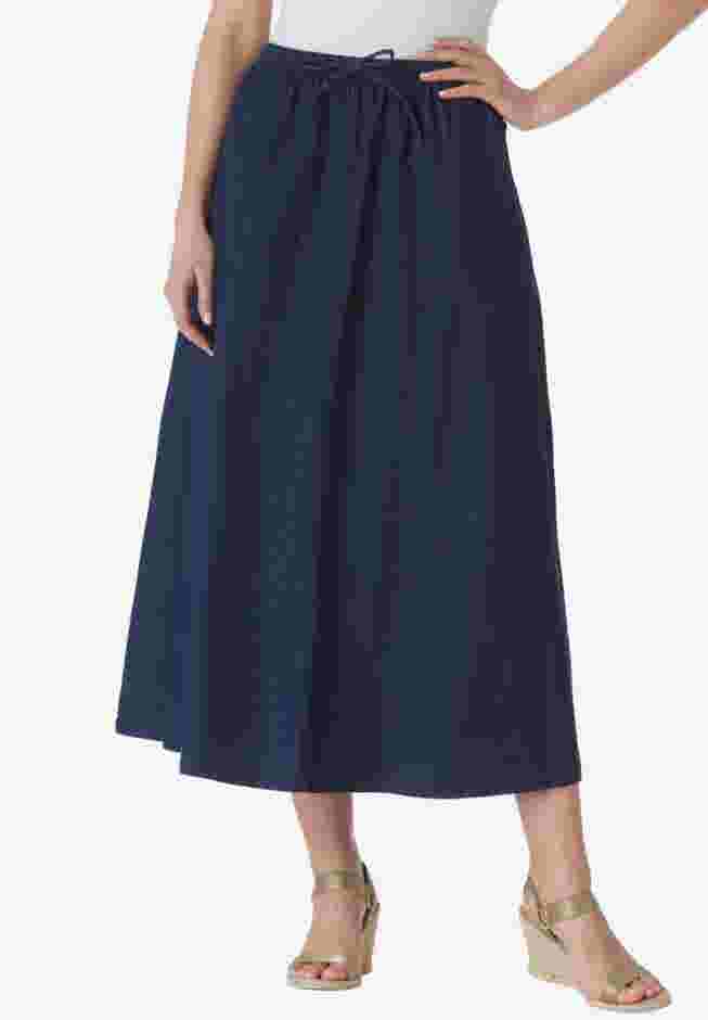 Drawstring Denim Skirt image number 0
