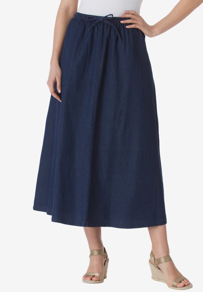 Drawstring Denim Skirt image number 0