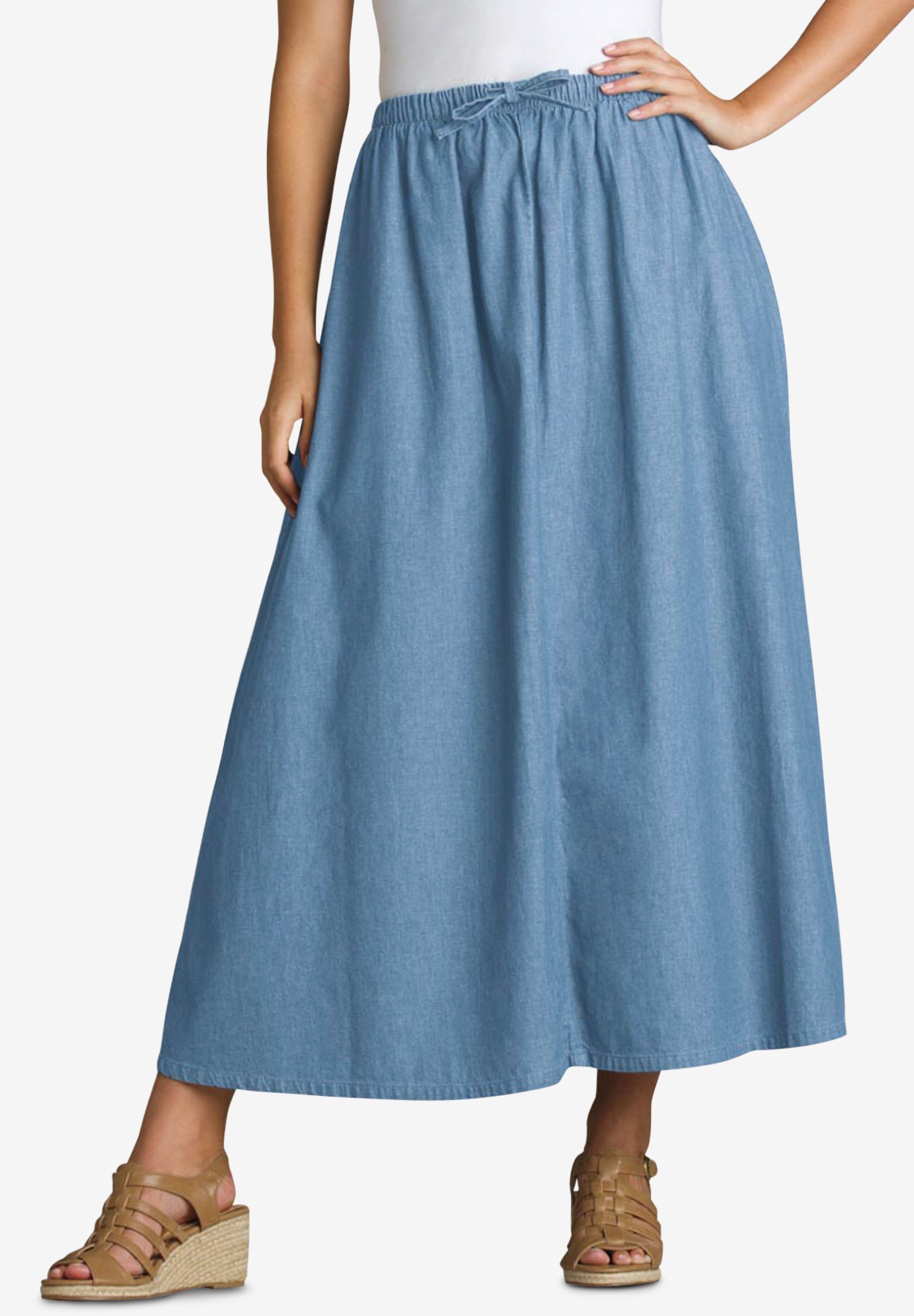 Drawstring Denim Skirt image number 0
