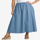 Drawstring Denim Skirt image number null