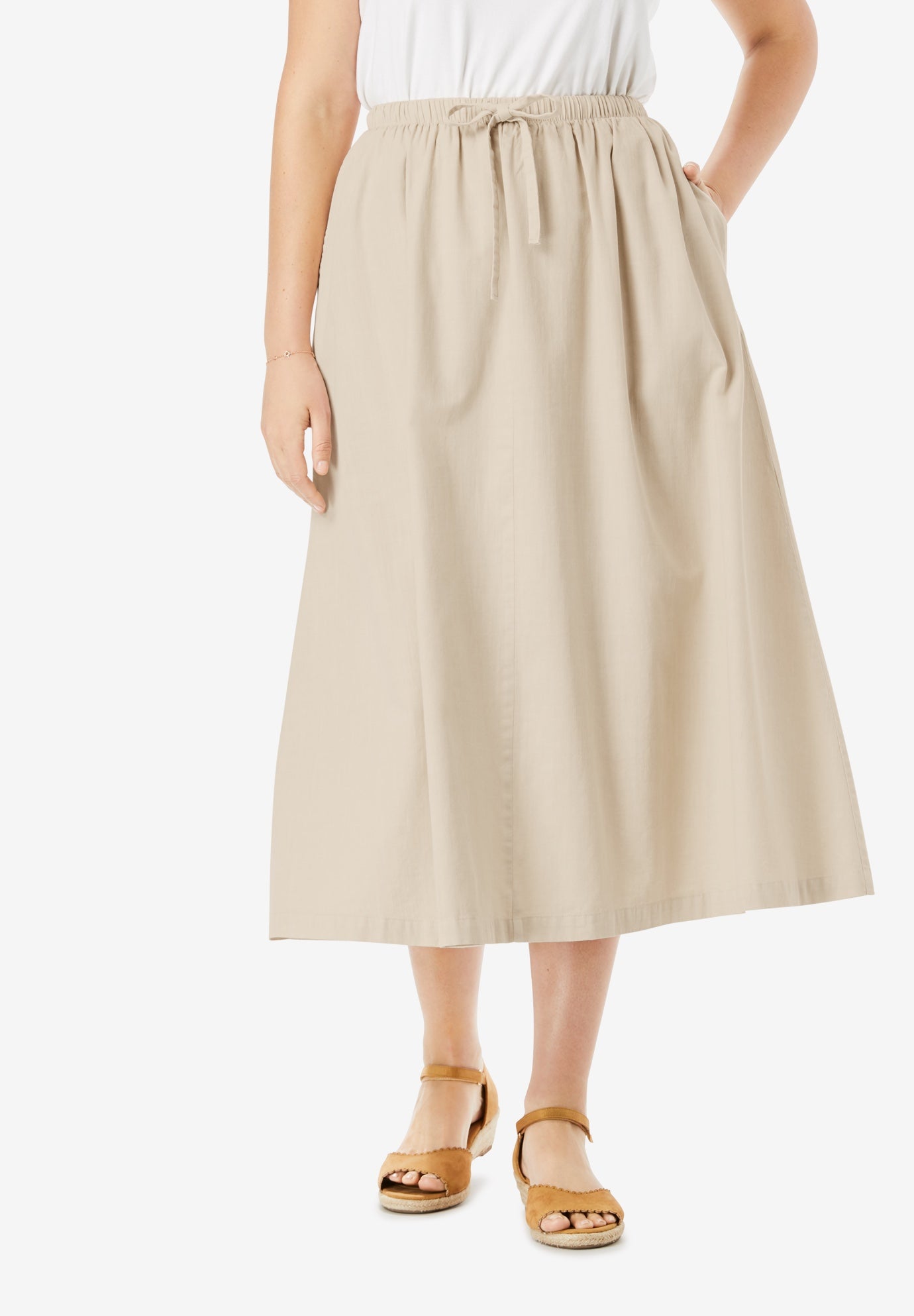 Drawstring Cotton Denim Skirt image number 0