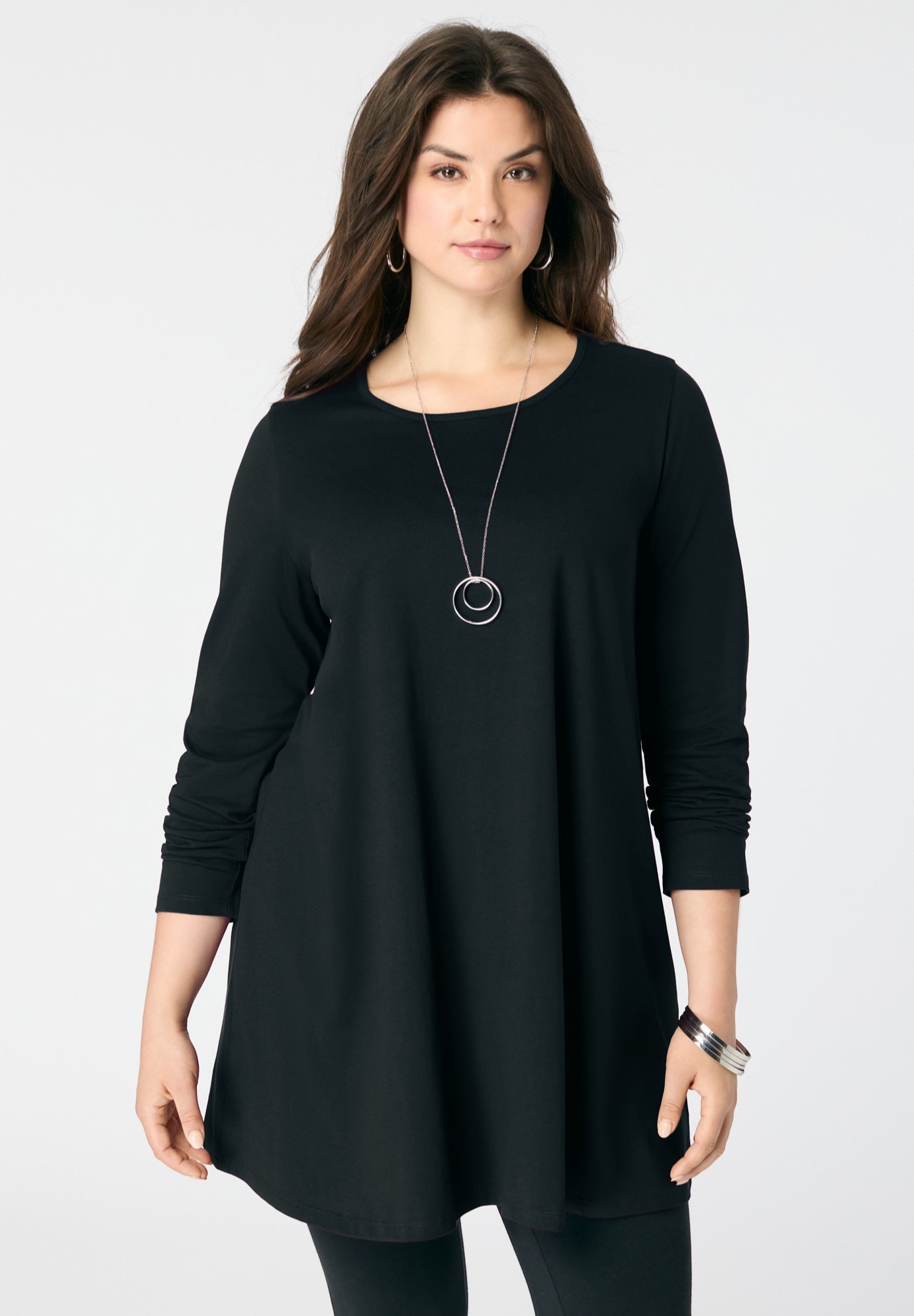 Ultimate Long Sleeve Crewneck Swing Tunic image number 0