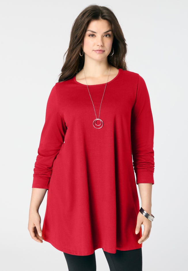 Ultimate Long Sleeve Crewneck Swing Tunic image number 0