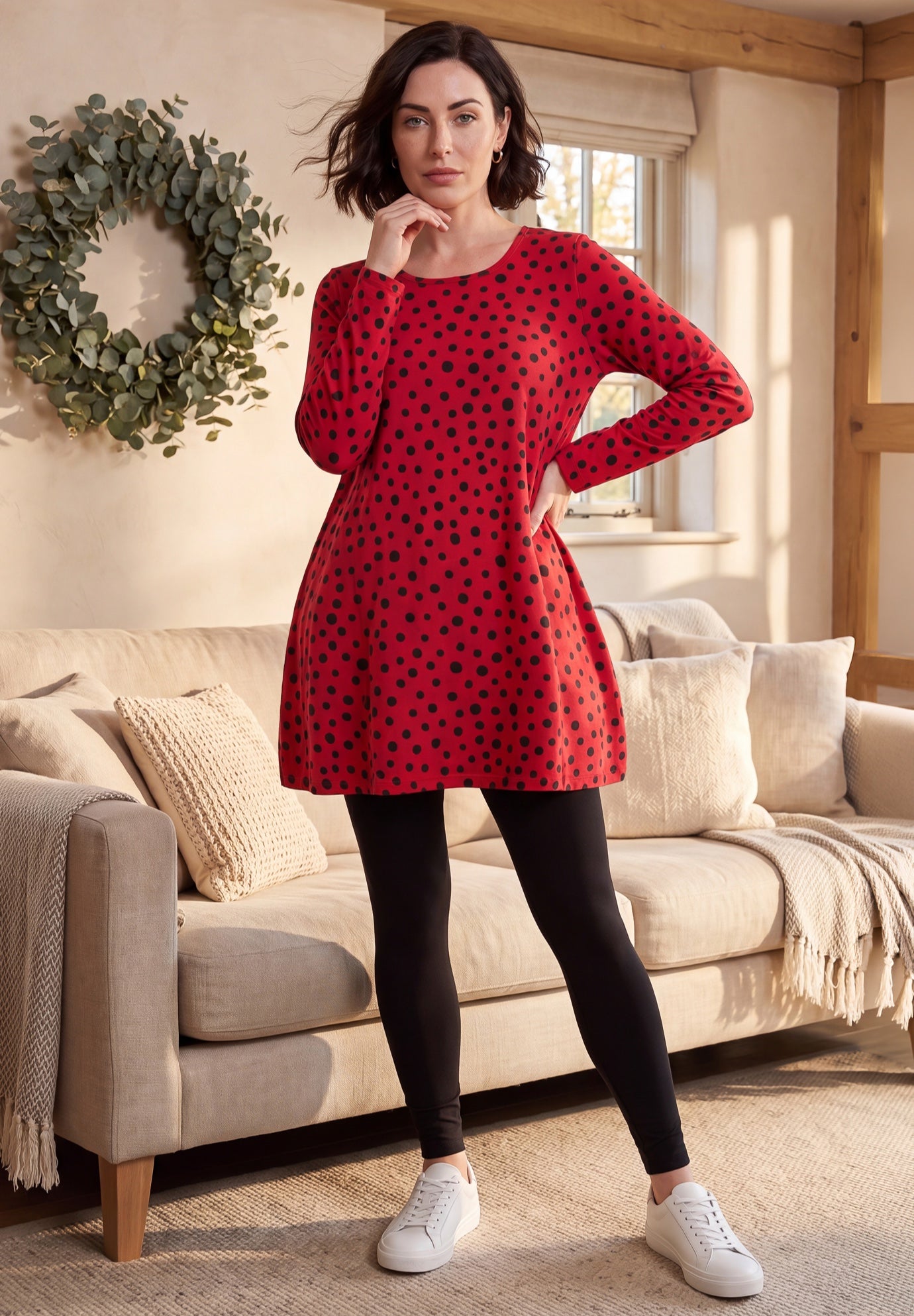 Ultimate Long Sleeve Crewneck Swing Tunic image number 0