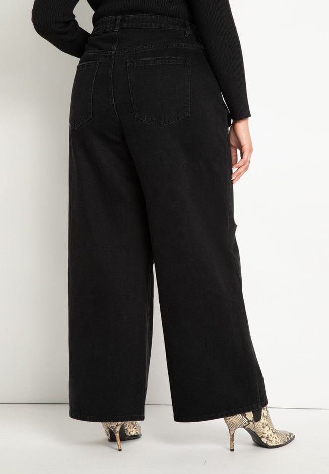 Wide Leg Distressed Jean image number 1