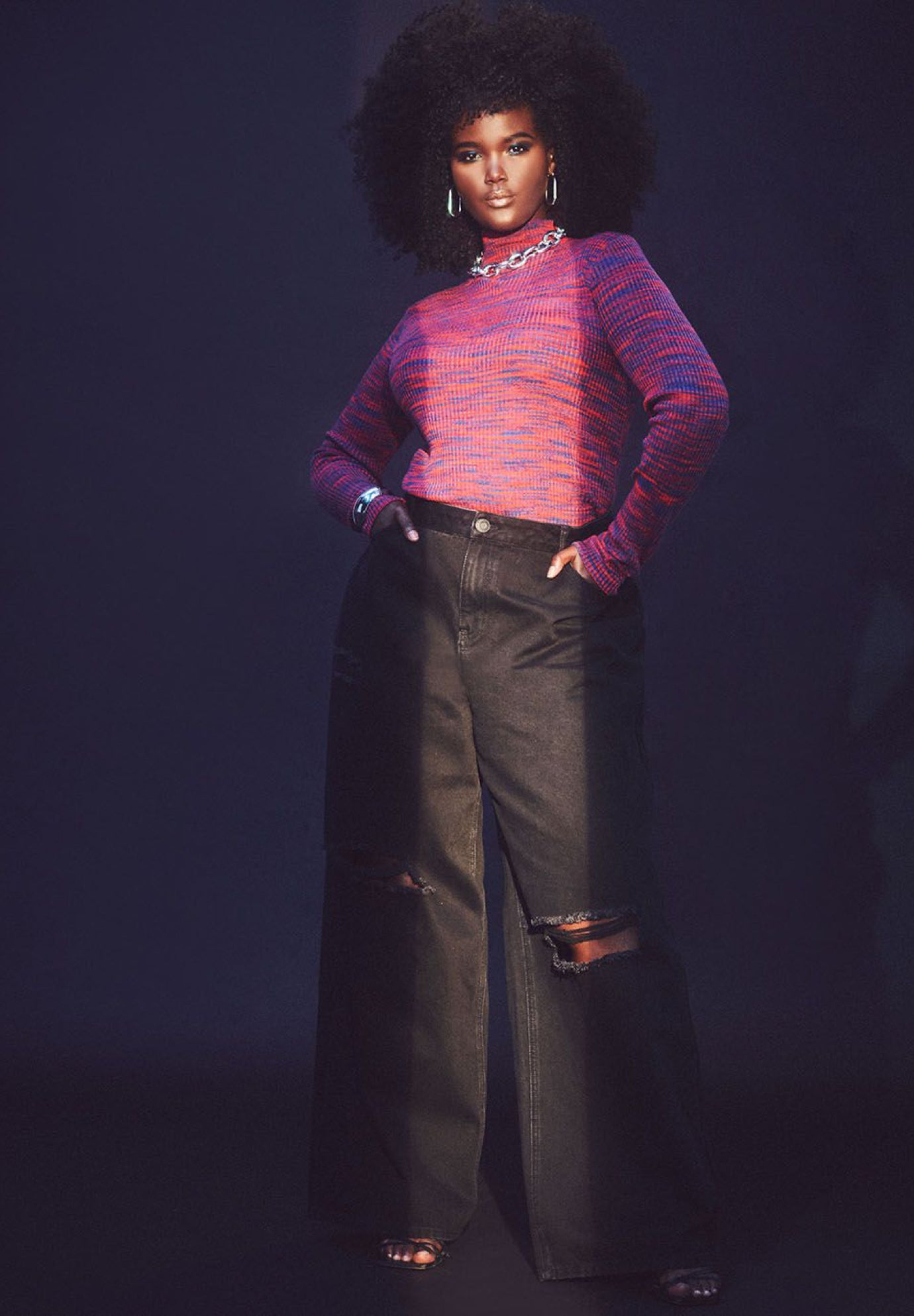 Wide Leg Distressed Jean image number 3