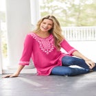 Embroidered Knit Tunic image number null