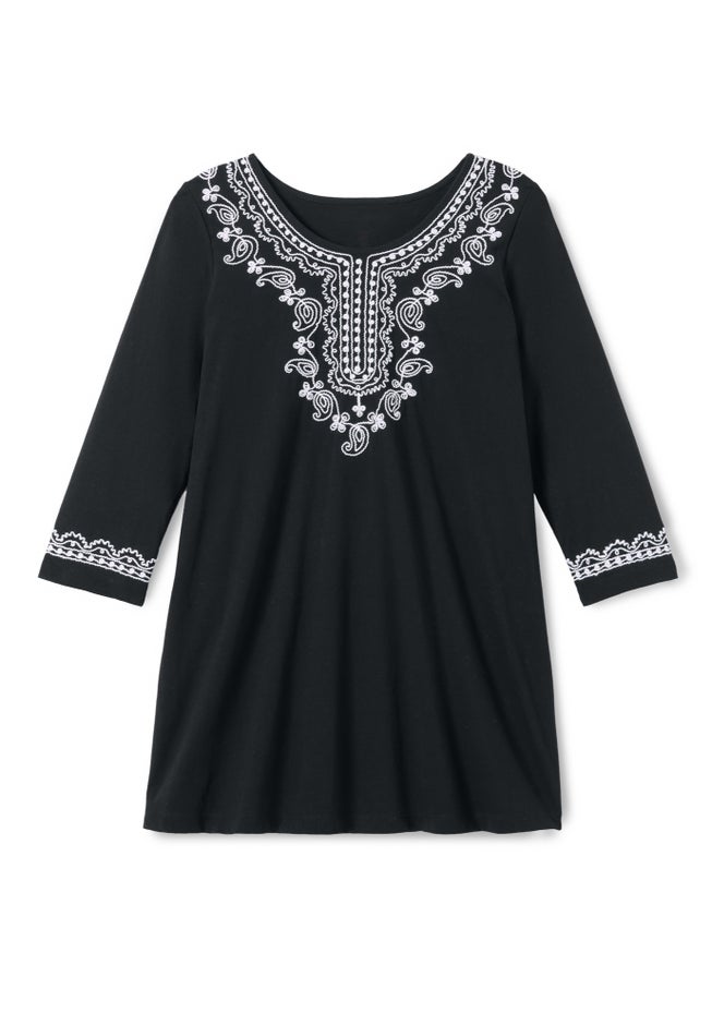 Embroidered Knit Tunic image number 4