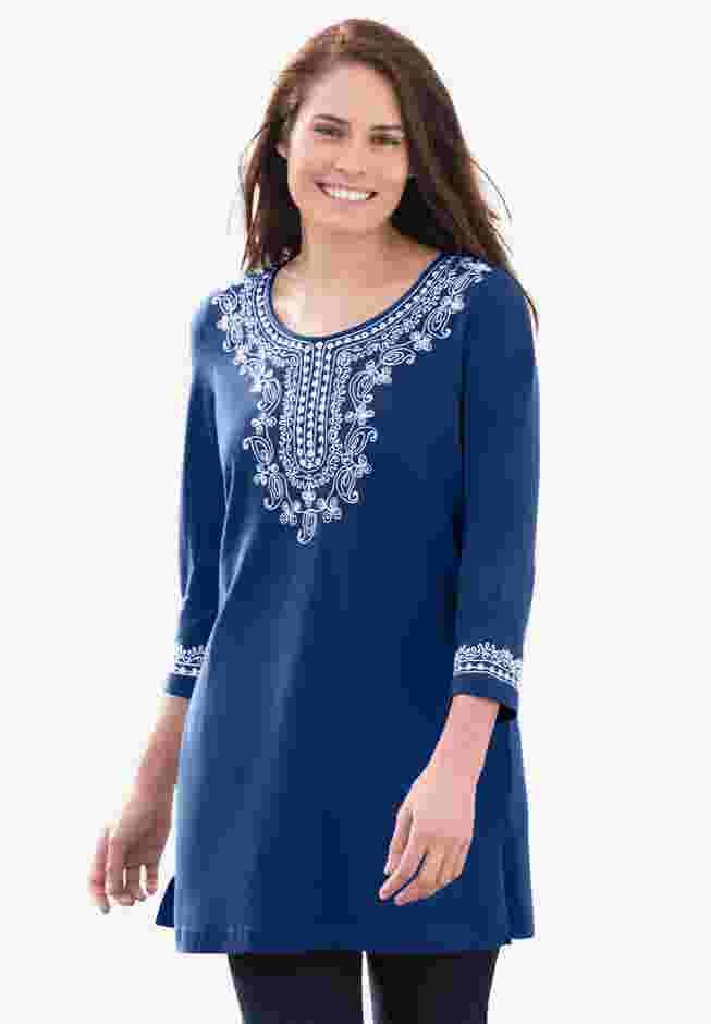 Embroidered Knit Tunic image number 8