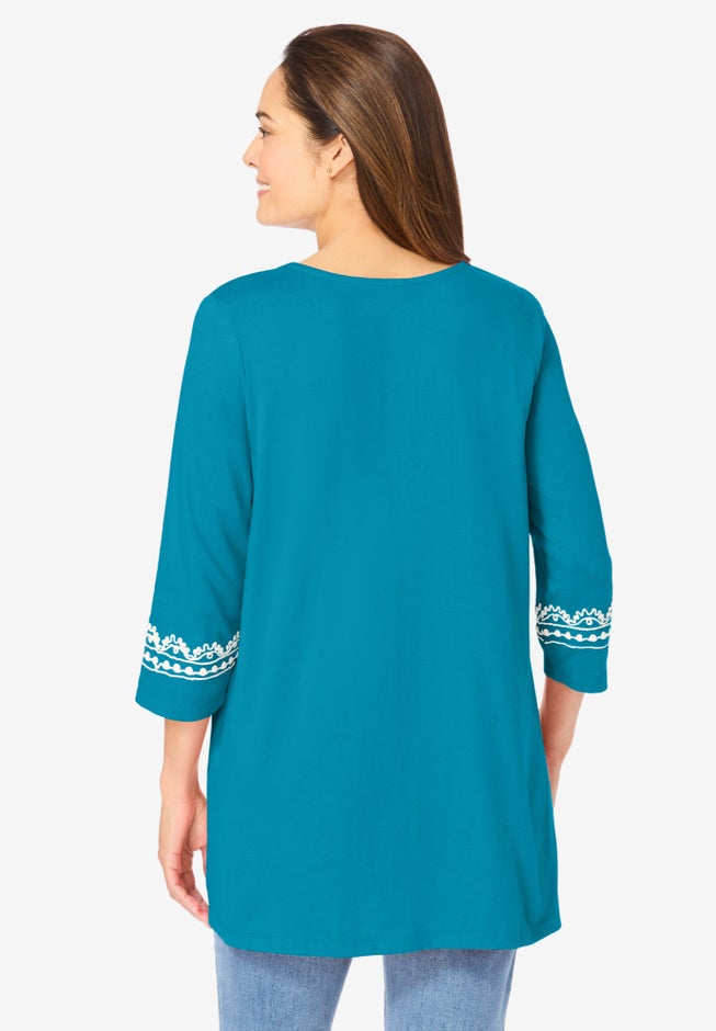 Embroidered Knit Tunic image number 2
