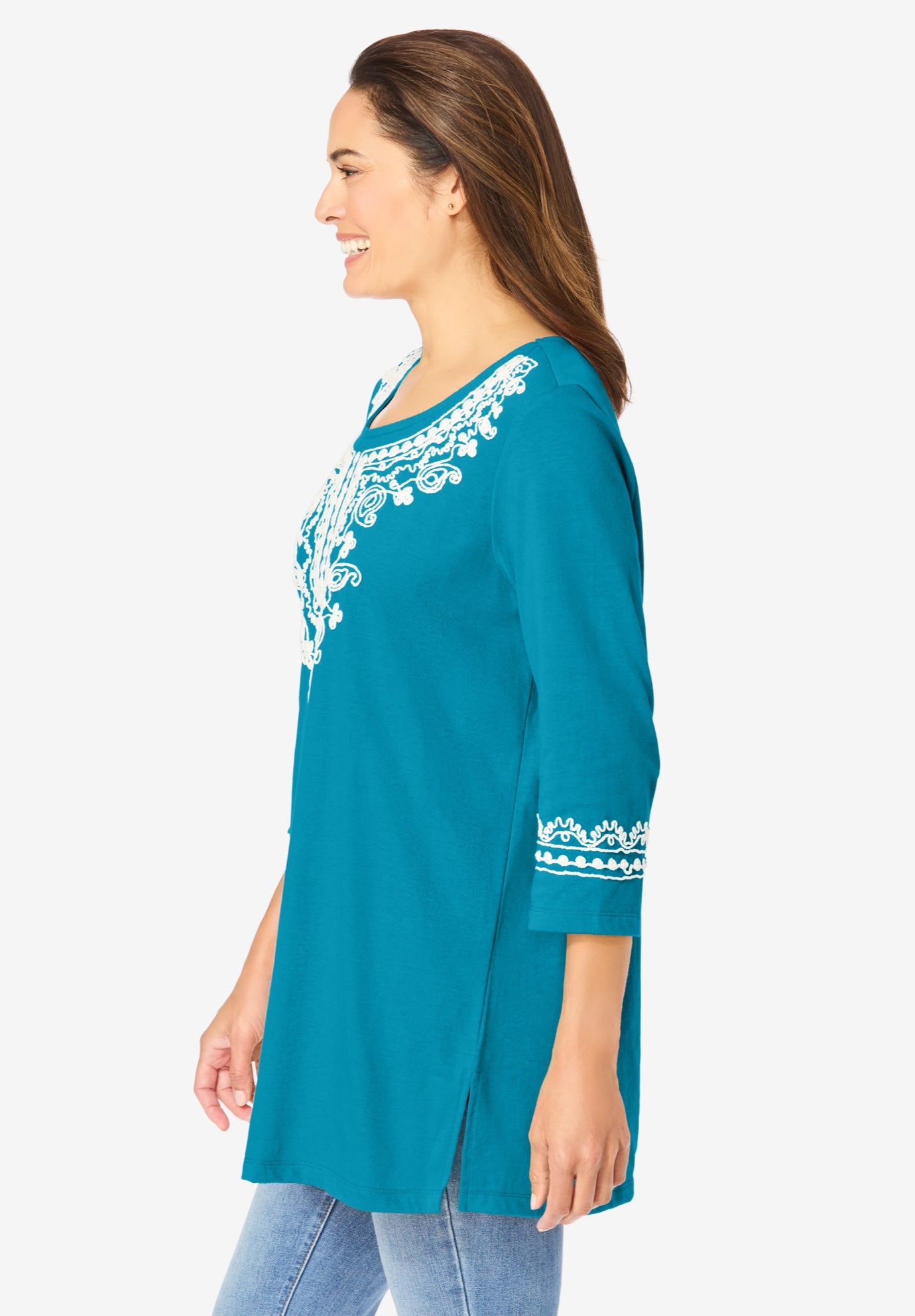 Embroidered Knit Tunic image number 3