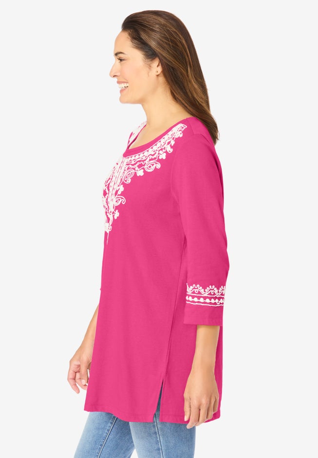 Embroidered Knit Tunic image number 3