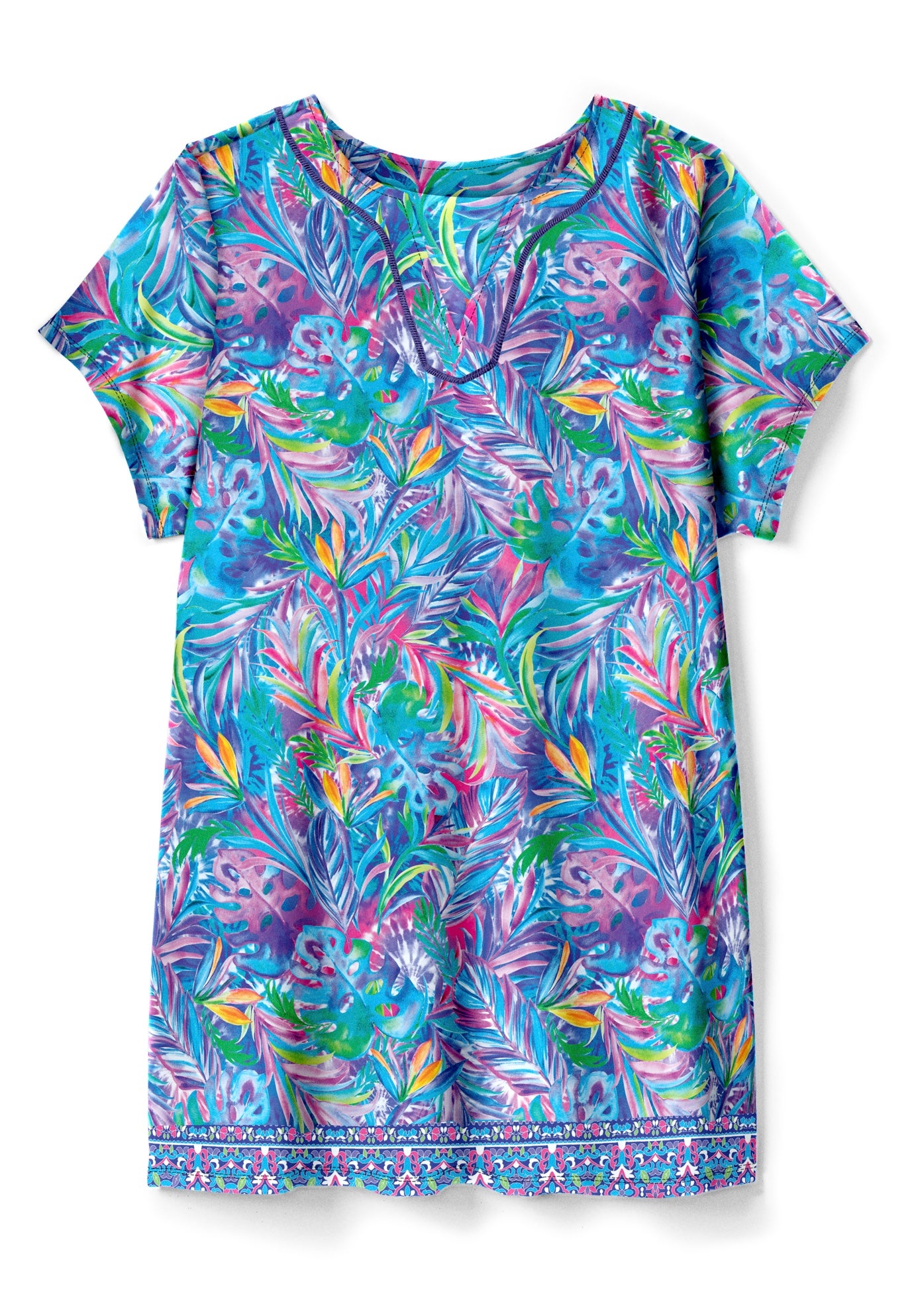 Longer Length Short-Sleeve Swim Tunic image number 3