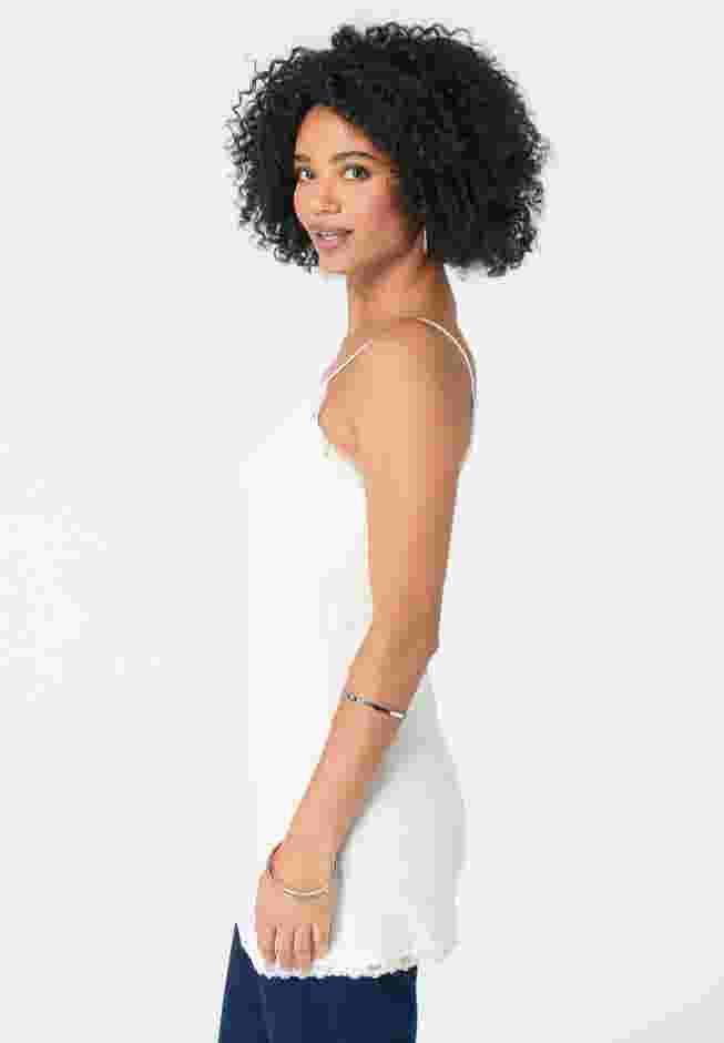Lace Trim Knit Cami with Adjustable Straps image number 2