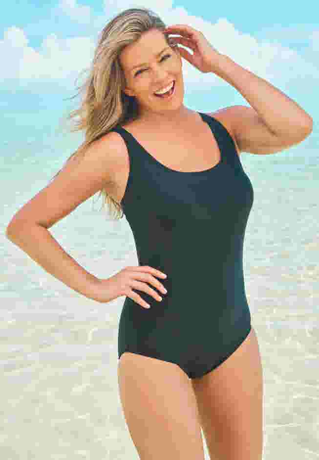 One-Piece Tank Swimsuit with Adjustable Straps image number 0
