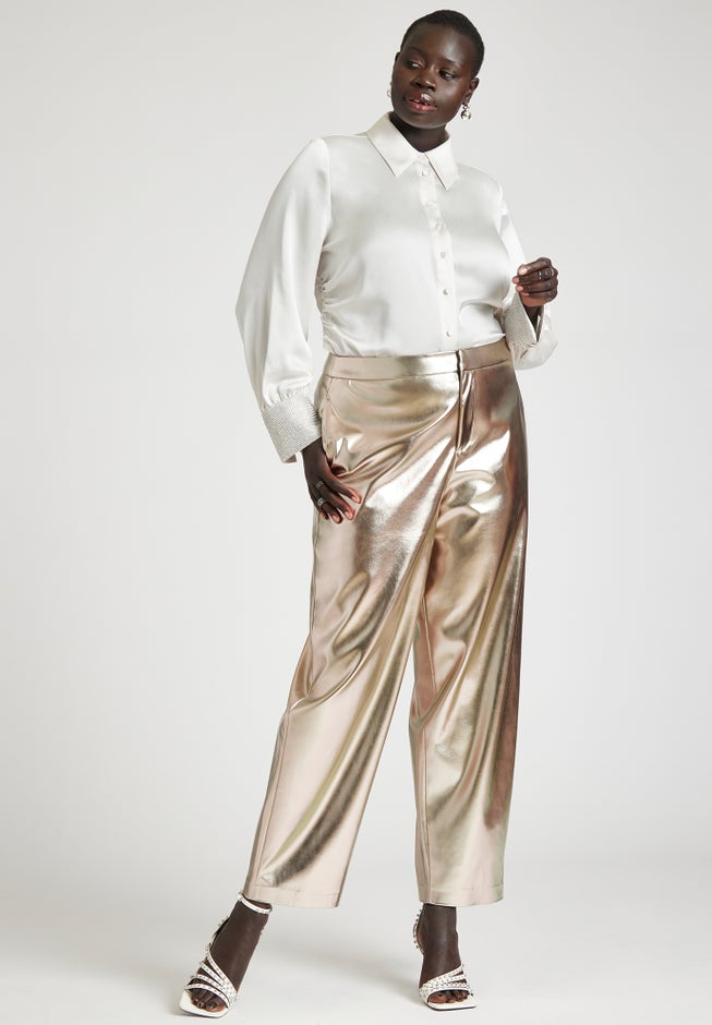 Metallic Faux Leather Trouser image number 2