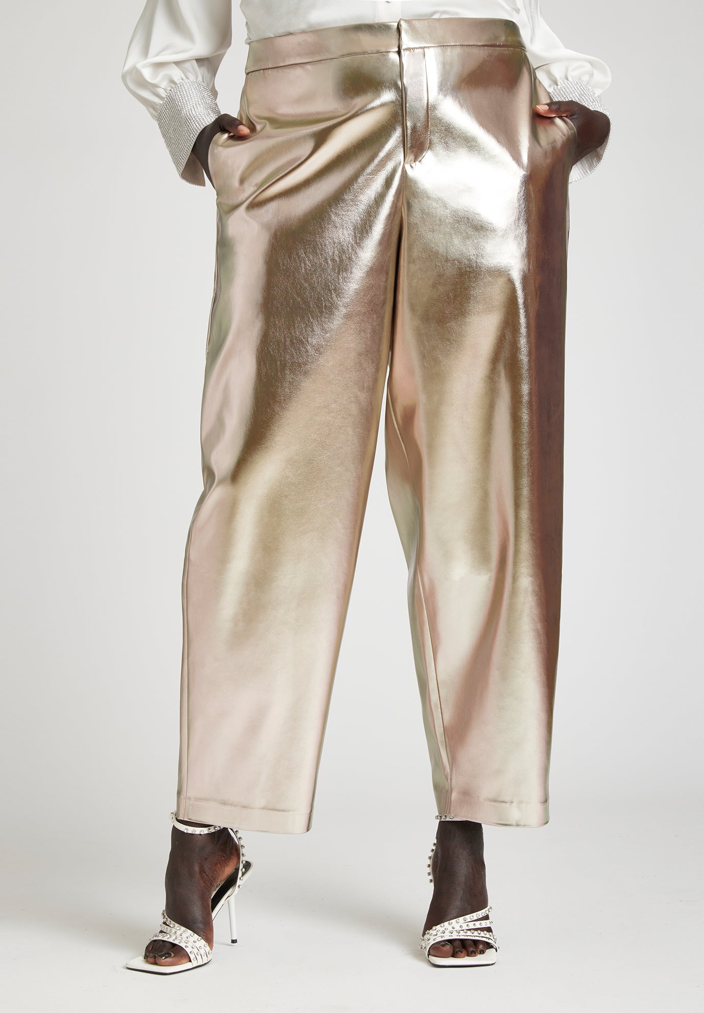 Metallic Faux Leather Trouser image number 3