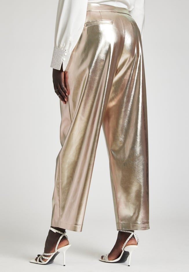 Metallic Faux Leather Trouser image number 4