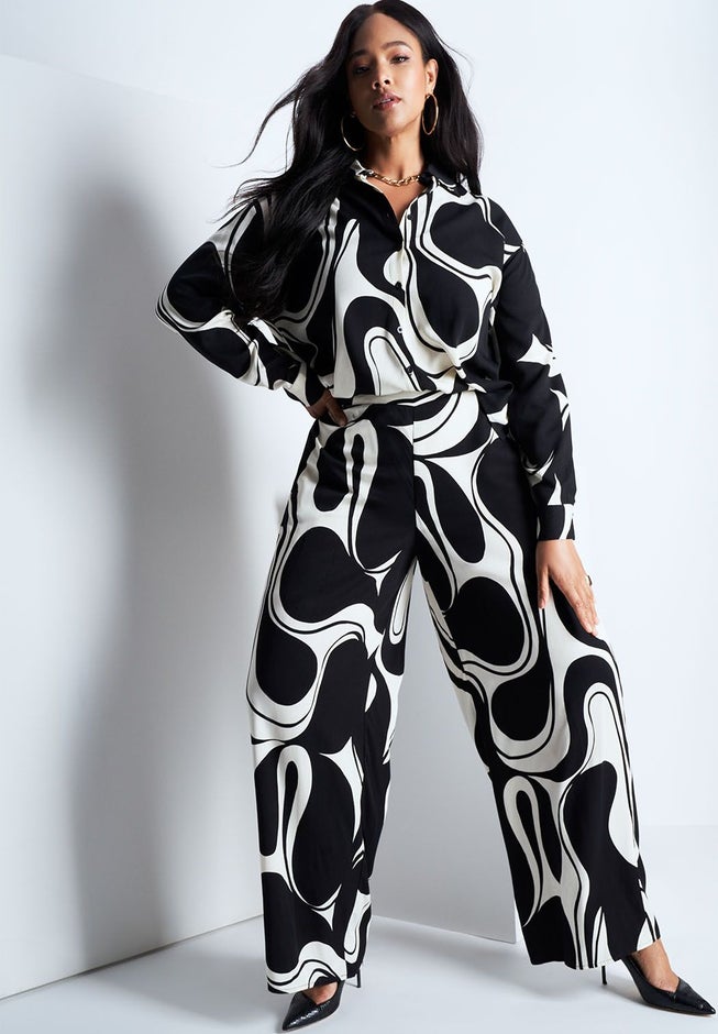 Printed Wide Leg Pant image number 3