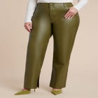 Slit Hem Faux Leather Pant image number null