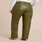 Slit Hem Faux Leather Pant image number null