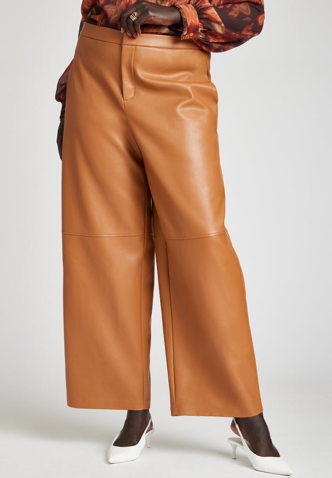 Faux Leather Wide Leg Pant image number 3