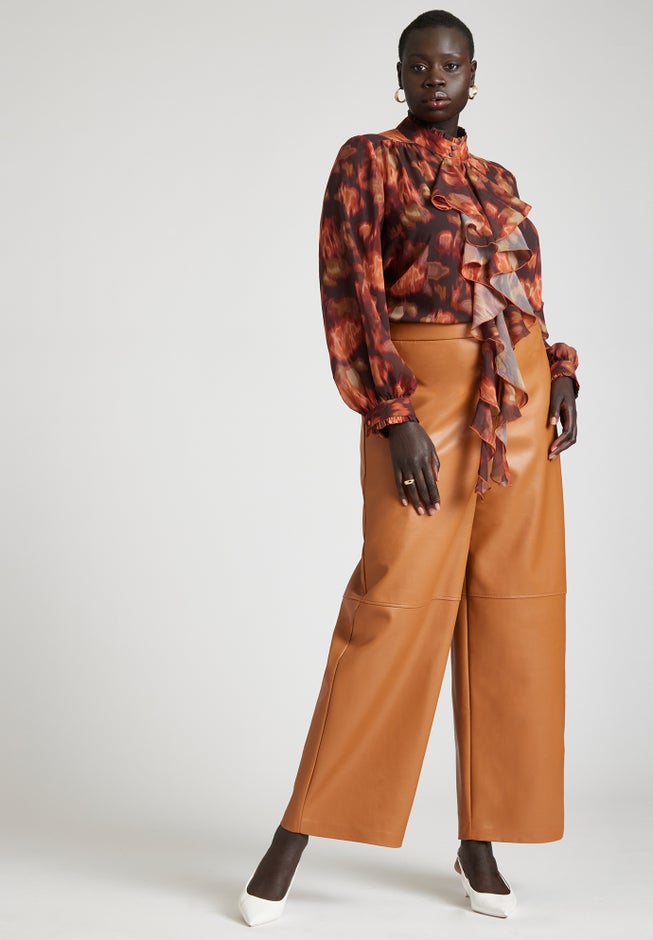 Faux Leather Wide Leg Pant image number 4