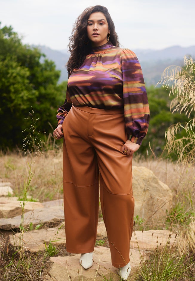 Faux Leather Wide Leg Pant image number 0