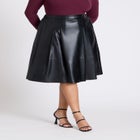 Faux Leather Full Midi Skirt image number null