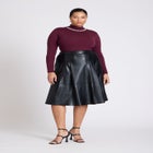 Faux Leather Full Midi Skirt image number null