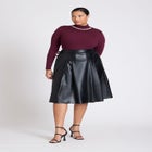 Faux Leather Full Midi Skirt image number null