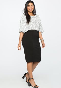 The Ultimate Stretch Midi Pencil Skirt