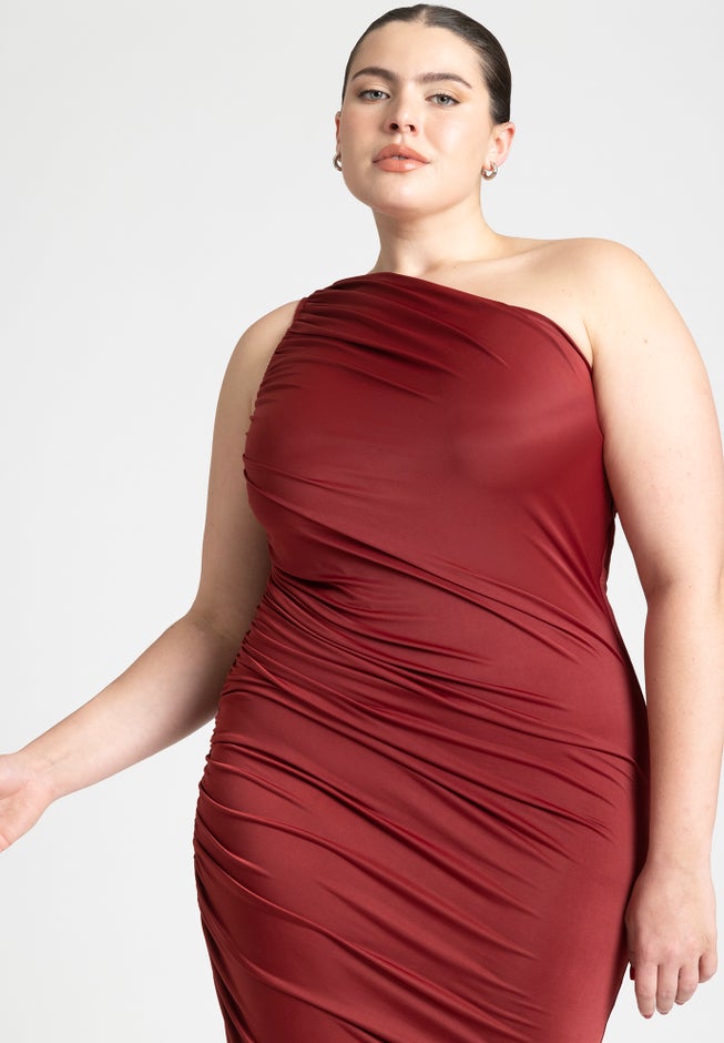 Ruched One Shoulder Dress image number 3
