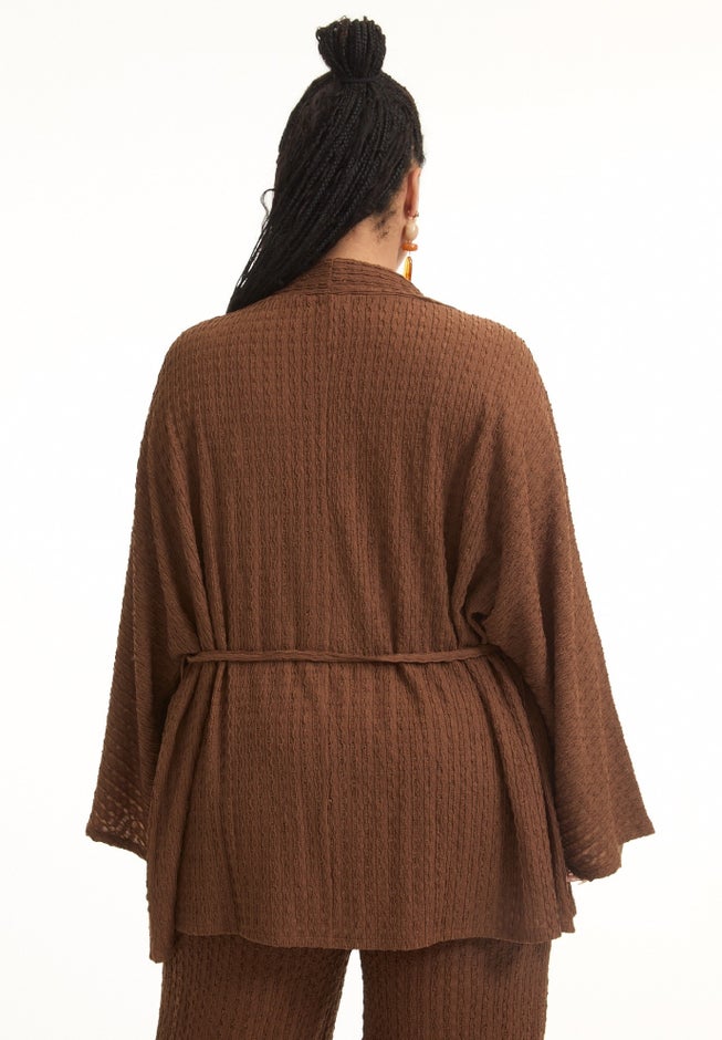 Tie Waist Knitted Kimono image number 1