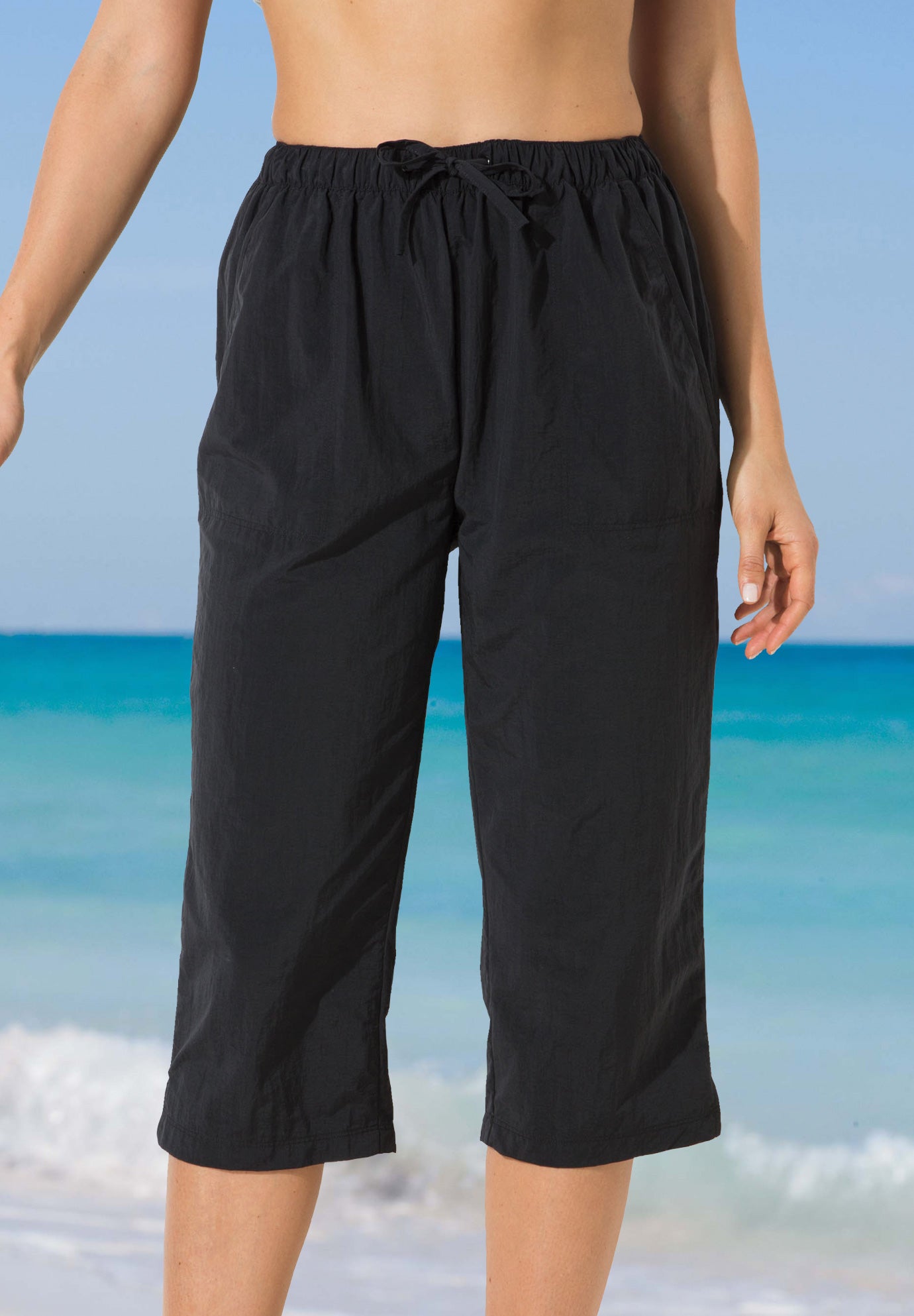Taslon® Cover Up Capri Pant image number 4