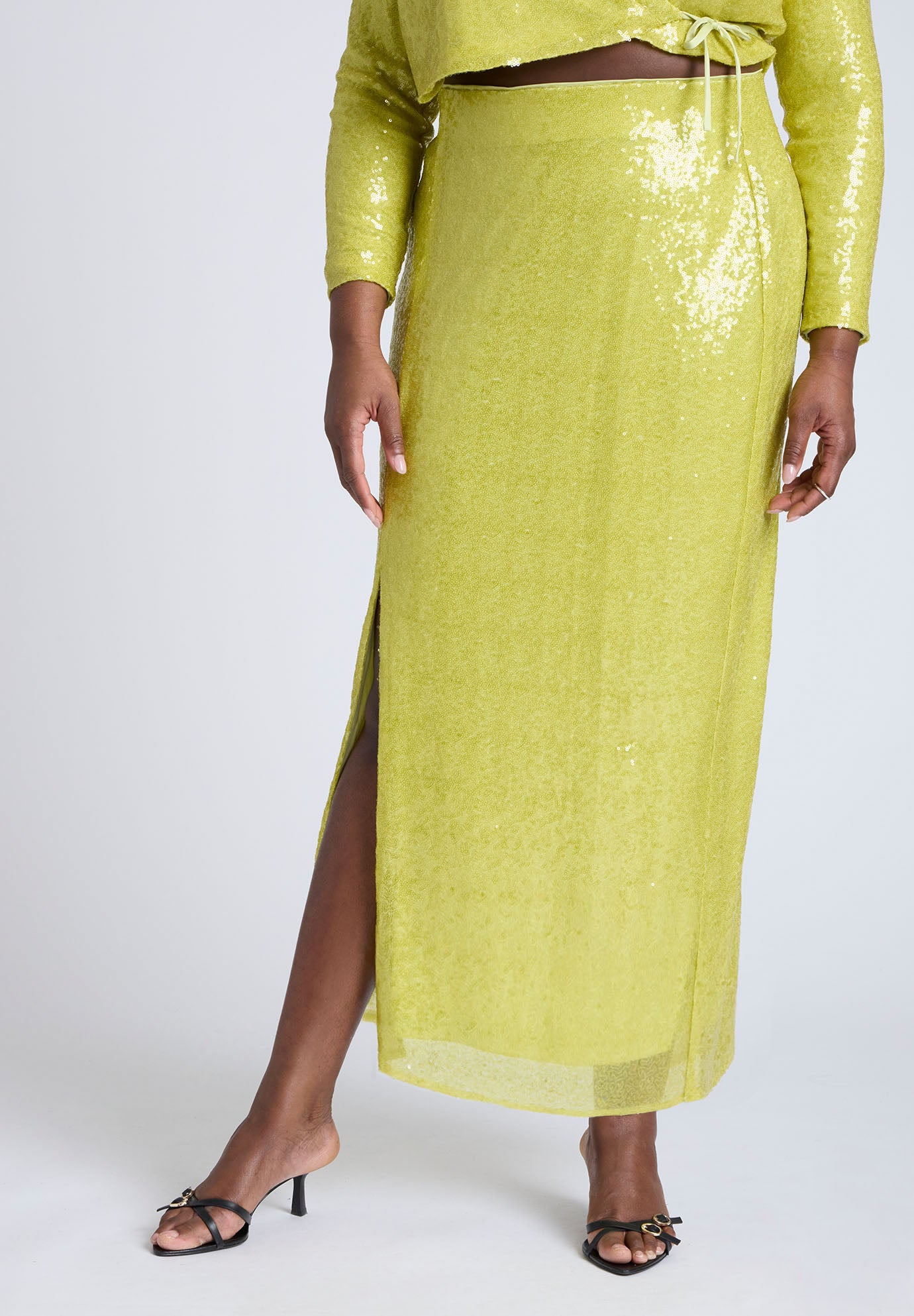 Sequin Column Midi Skirt  image number 1