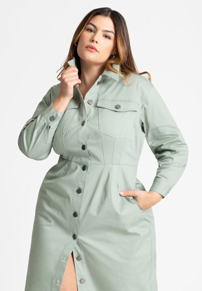 Fitted Twill Dress image number 2