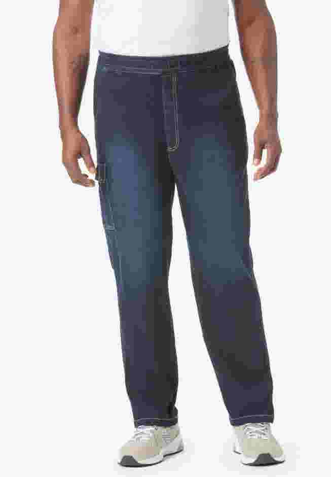 Pull-on Adjustable Denim Sweats image number 4